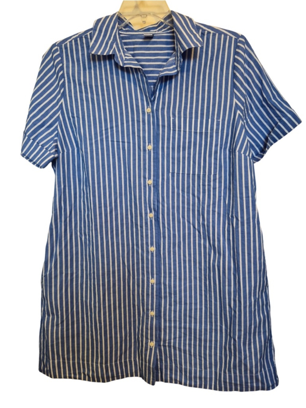 Old Navy Collared Button Front Cotton Striped Shirt Dress